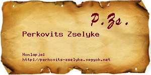 Perkovits Zselyke névjegykártya